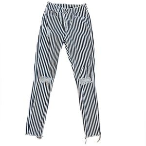 White and blue striped Jeans